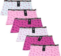 48 Wholesale Women Cotton Panties Graphic Print Size M