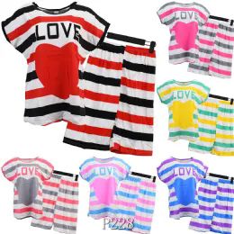 24 Pieces Cotton Stripe Love Print Set Size xl - Women's Pajamas and Sleepwear