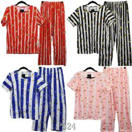 24 Pieces Cotton Tie Dye Print Long Pants Set Size xl - Women's Pajamas and Sleepwear