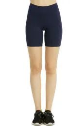 48 Wholesale Cottonbell Ladies Cotton 15 Inch Outseam Shorts With Wide Waistband Size M