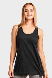 72 Wholesale Cottonbell Ladies Loose Fit Jersey Tank Top In Black Size Small
