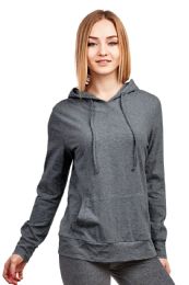 24 Wholesale Cottonbell Ladies Thin Pullover Hoodie Size M