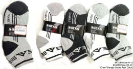 60 Wholesale Crew Sock Assorted Color Size 10 -13
