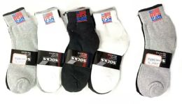 60 Wholesale Crew Usa Sock Assorted Color Size 10 - 13