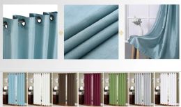 24 Pieces Faux Silk Curtain Panel Grommet Champagn - Window Curtains