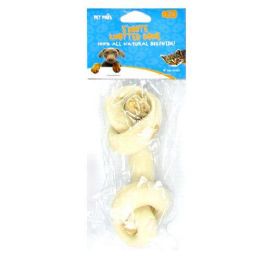 60 Pieces 5 Inch White Knotted Bone 50-55g Beefhide - Pet Chew Sticks and Rawhide