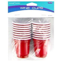 72 Wholesale 16pc Plastic Shot Glasses Red Solo Cup Shot Glasses