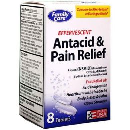 24 Wholesale Effervescent Antacid & Pain Relief 8 ct