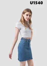 12 Wholesale Denim Jean Skirt Size L