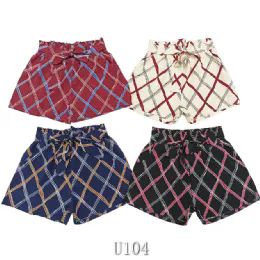 24 Wholesale Diamond Pattern Rayon Shorts Size L