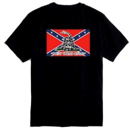 12 Bulk Don't Tread On Me Rebel Flag Black Color T-shirt