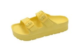 12 Wholesale Women Eva Slippers In Yellow Size 7-11