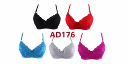 240 of Fashion Padded Bras Packed Assorted Colors With Adjustable Straps Size 32 B To 42 D