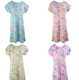 24 Wholesale Floral Design Mix Design Night Gown Size L