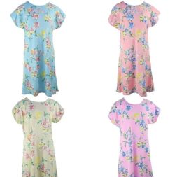24 Wholesale Floral Design Mix Design Night Gown Size xl