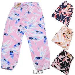 24 Pieces Floral Leaf Pattern 2 Jogger Cuff Rayon Pants Size M - Womens Active Wear