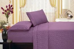 12 Wholesale Flower Embossed Sheet Set King Size In Assorted Color