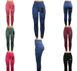 24 Wholesale Womens Four Pocket High Waist Leggings Size S / M