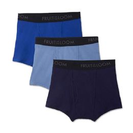 72 Wholesale Fruit Of The Loom Boys Mid Rise Boxer Brief Assorted Colors Size M