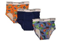 72 Wholesale Fruit Of The Loom Boys Underwear, Brief Assorted Colors Size M