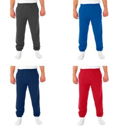 36 Wholesale Fruit Of The Loom Closed Bottom Sweatpants With Pockets Size L