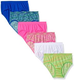 144 of Fruit Of The Loom Girls Assorted Color Panty Briefs Size -10