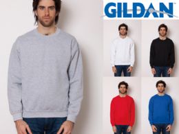 36 Pieces Gildan Mens Assorted Colors Fleece Sweat Shirts Size Large - Mens Sweat Shirt