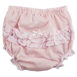 24 of Girl's Cotton/poly inchfancy Pantsinch Underwear Pink Small