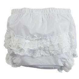 24 of Girl's Cotton/poly inchfancy Pantsinch Underwear White Medium