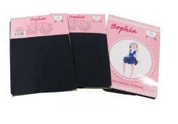 48 Wholesale Girl's Pantyhose In Navy Color Size M