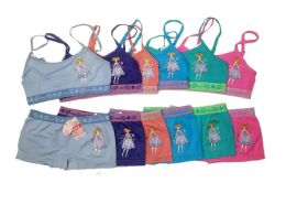 36 Wholesale Girl's Seamless Bra And Boxer Set Size M
