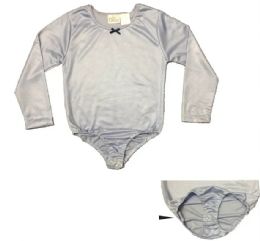 72 Pieces of Girls Long Sleeve Leotard With Snap Bottom Size 6