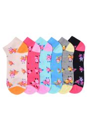 432 Pairs Girls Printed Casual Spandex Ankle Socks Size 9-11 Butterflies - Girls Ankle Sock