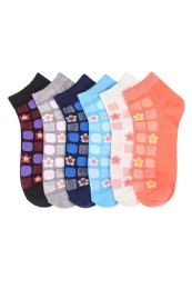 432 Pairs Girls Tile Printed Ankle Socks - Girls Ankle Sock