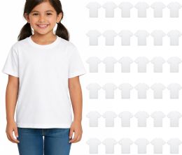 36 Pieces Girls Youth Cotton White T-Shirts Size Xlarge - Girls Tank Tops and Tee Shirts