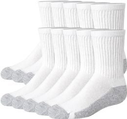 Hanes Boys White Crew Socks Size 9-11