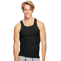 Hanes Men's Cotton Tank Top In Black Size 2xlarge