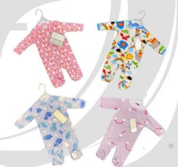 24 Pieces Infant Coral Fleece Footies - Baby Apparel