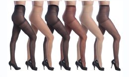 72 Pieces Isadora Comfort Sheer Pantyhose Black - Womens Pantyhose