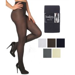 60 Pairs Isadora Microfiber Spandex Tights In Medium Tall Black - Womens Pantyhose