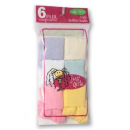 36 Pairs Kid's Socks Assorted Sizes Of 6-81/2 - Girls Crew Socks