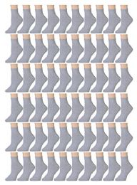 60 Wholesale Yacht & Smith Kid's Cotton Sport Gray Quarter Ankle Socks