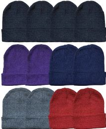12 Wholesale Kids Assorted Unisex Winter Warm Acrylic Knit Beanie