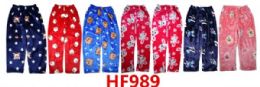 72 Wholesale Kids Plush Pajama Pants Size Assorted