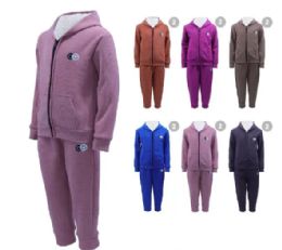 36 Wholesale Kids' SherpA-Lined Ribbed Hoodie & Jogger Set Size 5/7, 7/9, 9/11