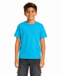 24 Pieces Kids Youth Cotton Turquoise Blue T Shirts Size Large - Boys T Shirts