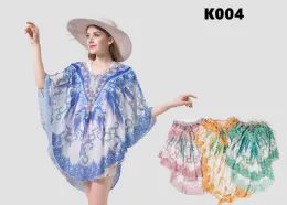 24 Pieces Kimono Wrap Is Acrylic Color Blue - Winter Pashminas and Ponchos