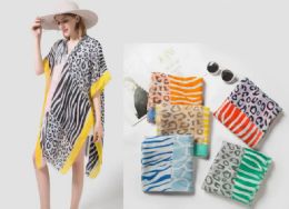 24 Pieces Kimono Wrap Is Acrylic Color Orange - Winter Pashminas and Ponchos