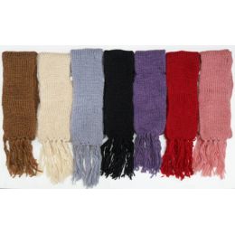 144 Wholesale Knit Scarf Fluffy Warm Ribbed