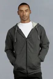 12 Pieces Knocker Men's Cotton Terry Zipper Hoodie Size L - Men's Winter Jackets